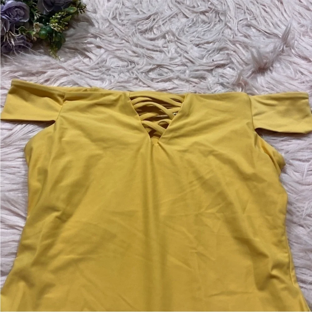 Frankie's Bikinis Yellow One Piece Swimsuit